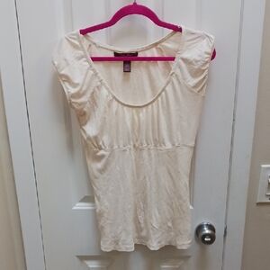 Women's Cream Short Sleeve Top